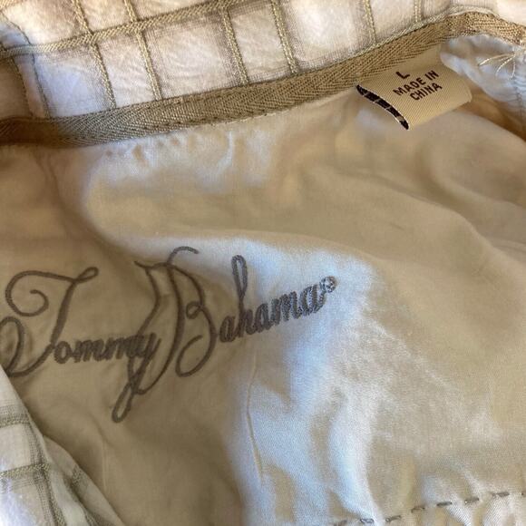 Tommy Bahama Mens Size L Short Sleeve Plaid Tencel Lyocell Button Up Shirt - Picture 6 of 6